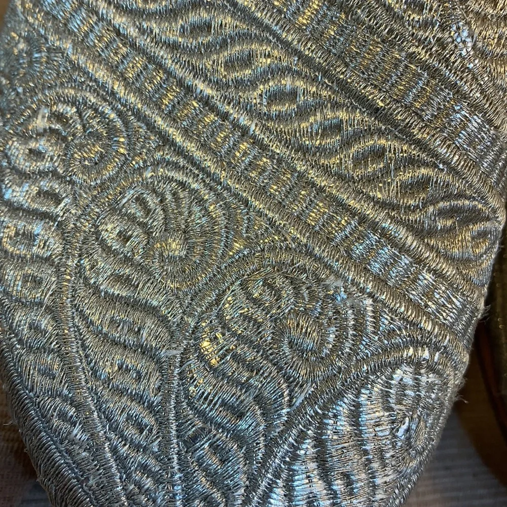 Basma Richly embroidered w/silver thread leather wedding/dance/dressy